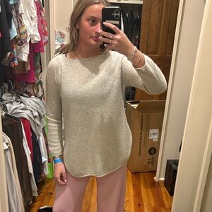 InCashmere Light Gray Crew Neck Sweater